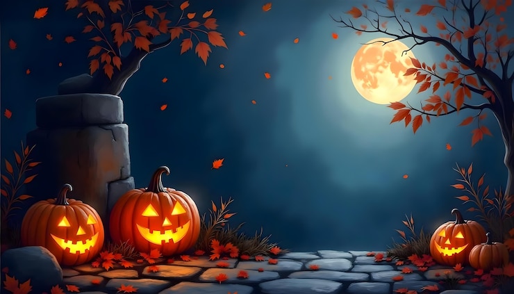 Gratis Foto halloween spookachtige landschap illustratie