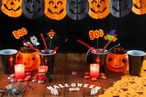 Gratis foto halloween tafel voor feest