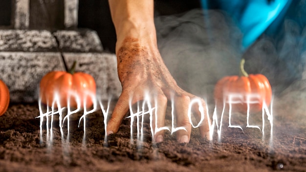 Halloweenbanner met pompoenen