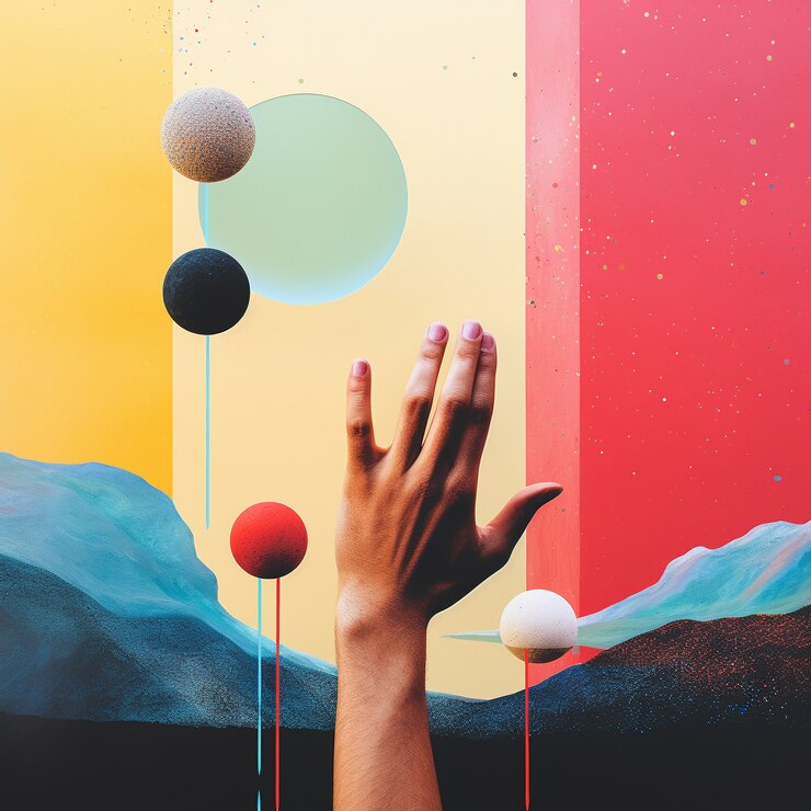 Gratis Foto hand met bol abstracte achtergrond