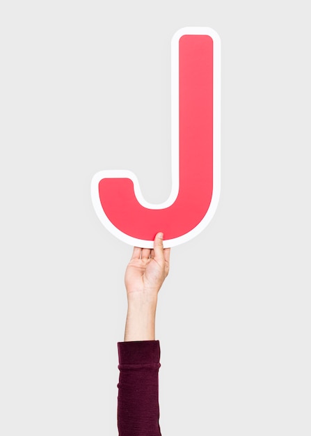 Gratis foto hand met de letter j