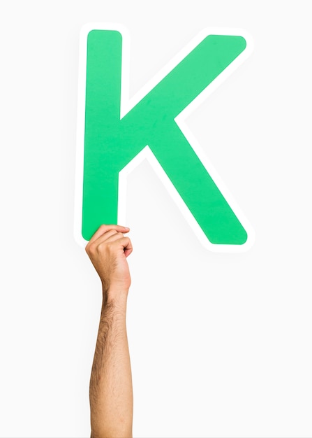 Gratis foto hand met de letter k