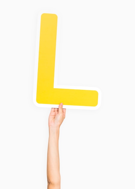 Gratis foto hand met de letter l