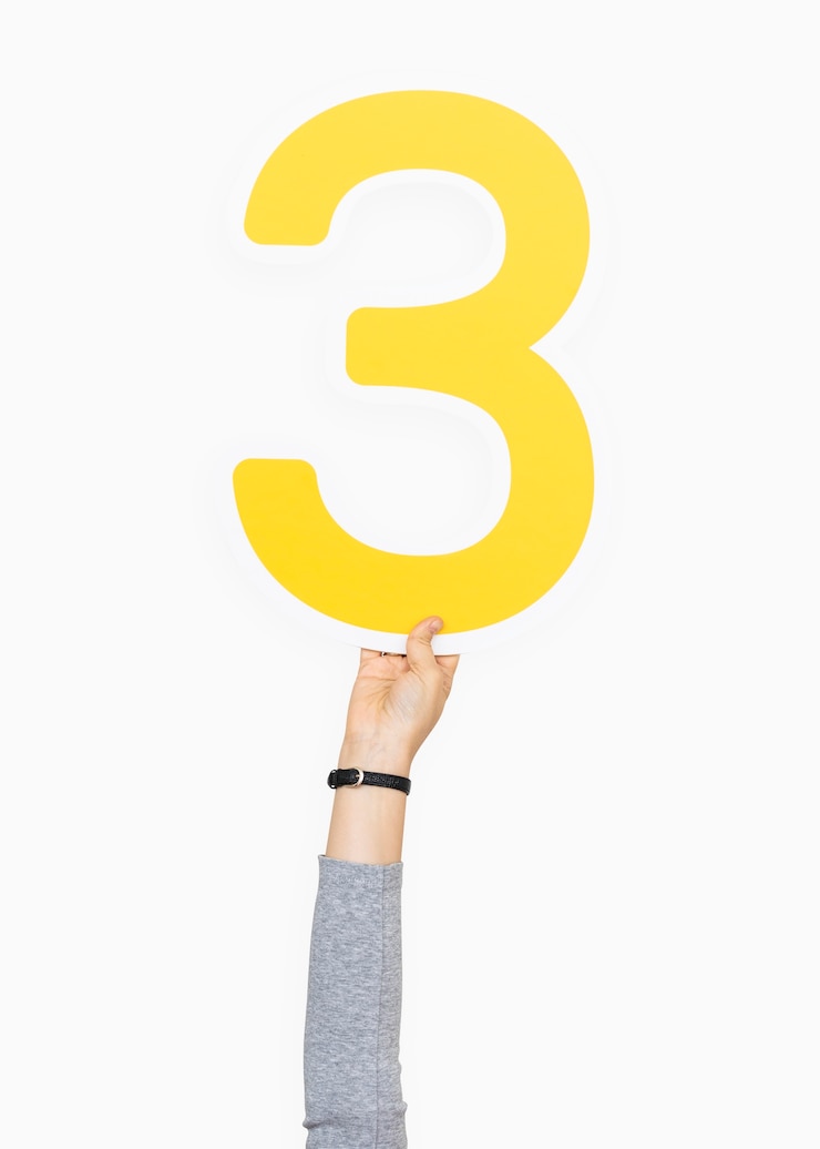 Gratis Foto hand met nummer drie teken