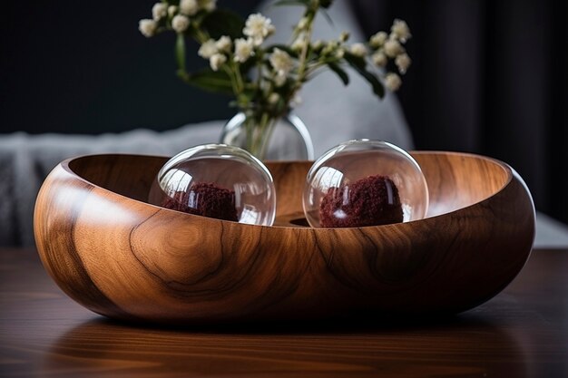 Handgemaakte decoratieve houten schotel