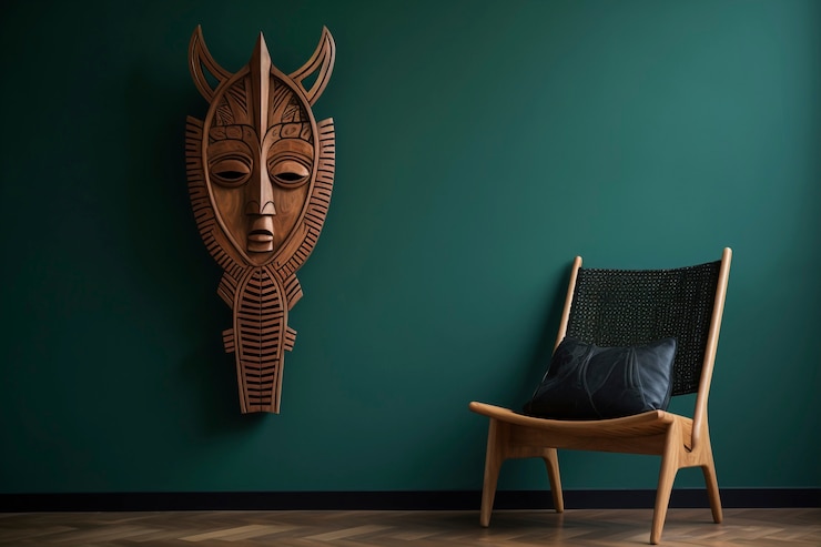 Gratis Foto handgemaakte houten decoratieve masker sculptuur