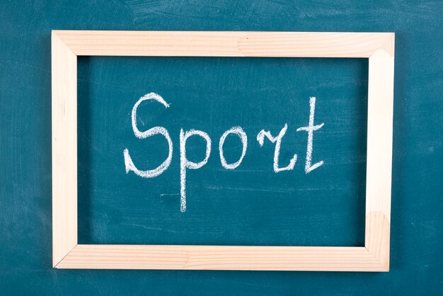 Handgeschreven sport woord op blackboard