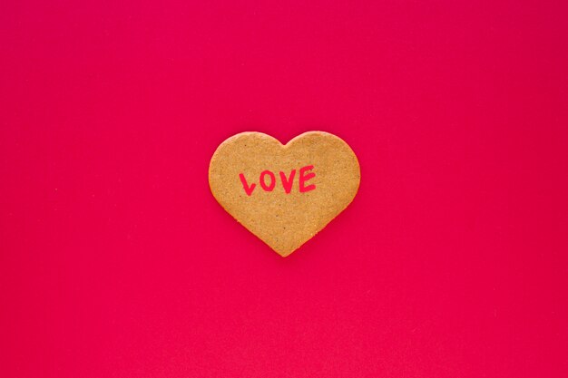 Hart cookie met liefde inscriptie