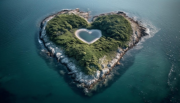 Gratis foto hartvormige golven symboliseren liefde in natuurschoon gegenereerd door ai