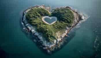 Gratis foto hartvormige golven symboliseren liefde in natuurschoon gegenereerd door ai