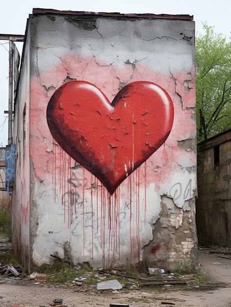 Gratis foto hartvormige graffitikunst