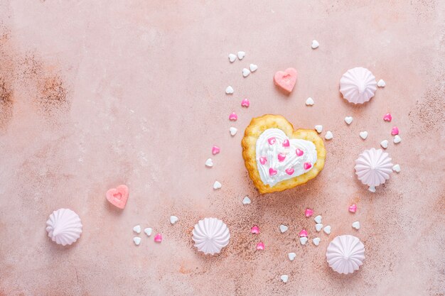 Hartvormige taarten voor Valentijnsdag.