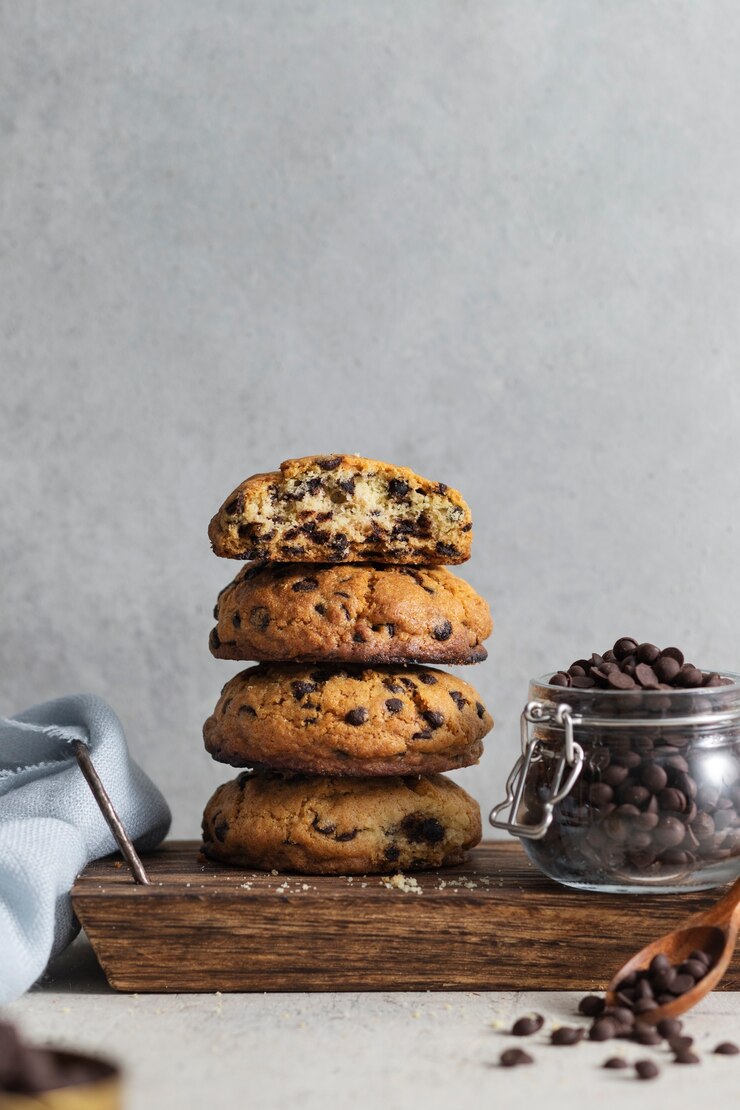 Gratis Foto heerlijk chocolate chips koekjes arrangement