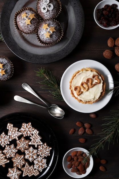 Heerlijk dessert voor nieuwjaar boven uitzicht