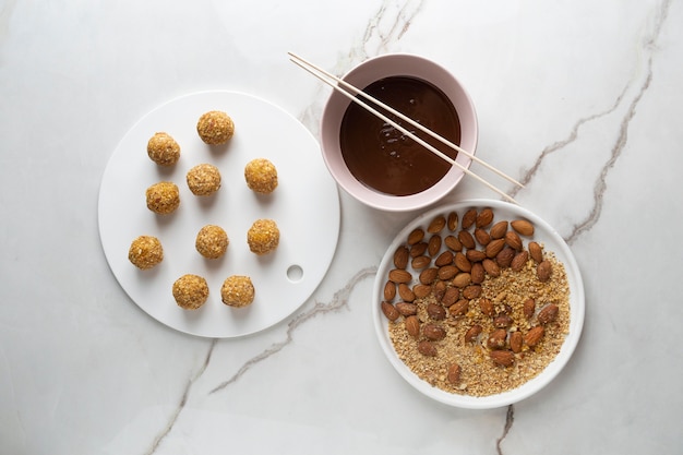 Gratis foto heerlijk eiwitrijk veganistisch dessert