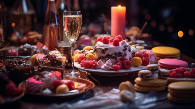 Gratis foto heerlijk eten en drinken op het verjaardagsfeestje