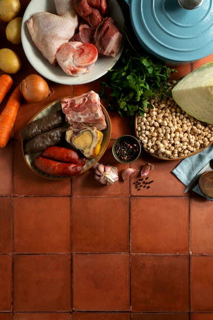 Heerlijk eten op tafel stilleven