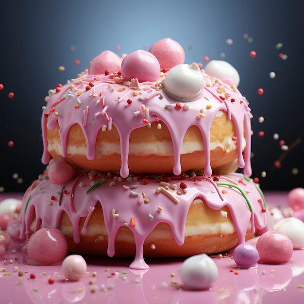 Gratis foto heerlijk geglazuurd donuts arrangement