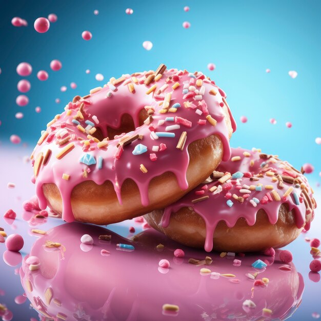 Gratis foto heerlijk geglazuurd donuts arrangement