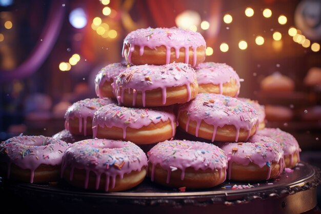 Gratis foto heerlijk geglazuurd donuts arrangement