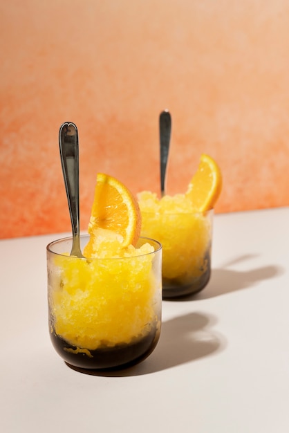 Heerlijk granita dessert met sinaasappel