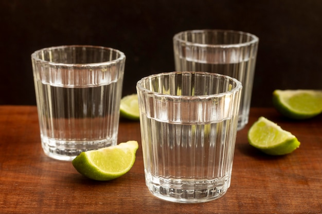 Gratis foto heerlijk mezcal-drankassortiment