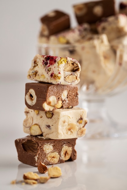 Gratis foto heerlijk nougat arrangement