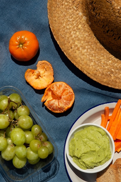 Gratis foto heerlijk picknick stilleven