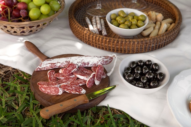 Gratis foto heerlijk picknick stilleven