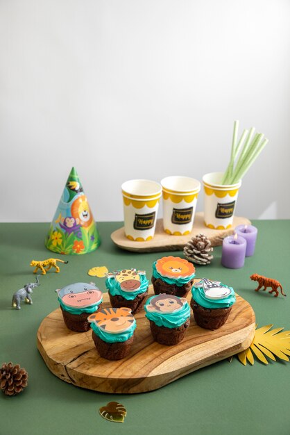 Heerlijk safari party cupcakes arrangement