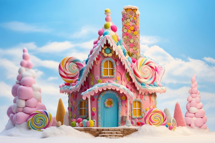 Gratis Foto heerlijk snoephuis sprookjesconcept