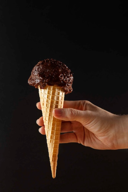 Gratis foto heerlijk stilleven van chocolade-ijs