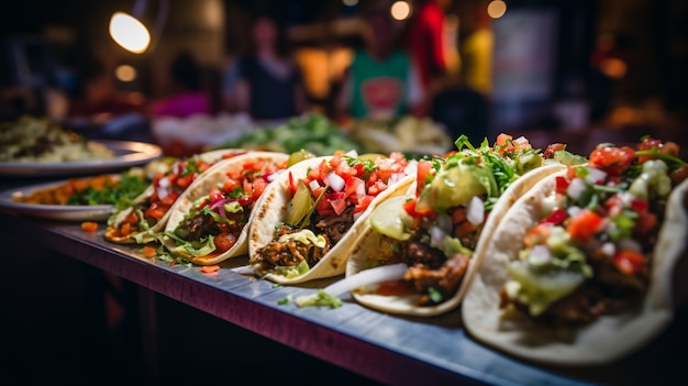 Gratis foto heerlijk traditioneel taco-arrangement