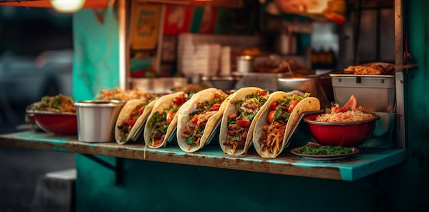 Gratis foto heerlijk traditioneel taco-arrangement