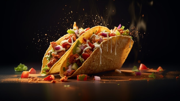 Gratis foto heerlijk traditioneel taco-arrangement