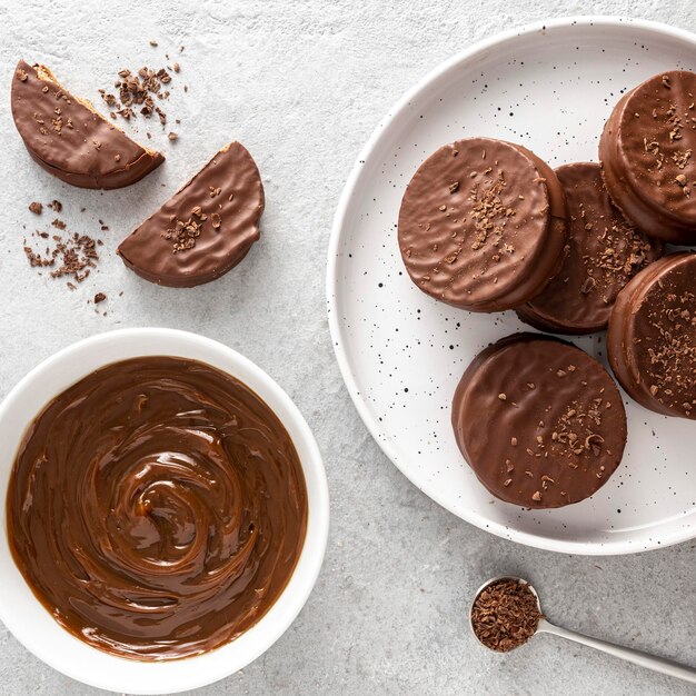 Heerlijke alfajores koekjes concept