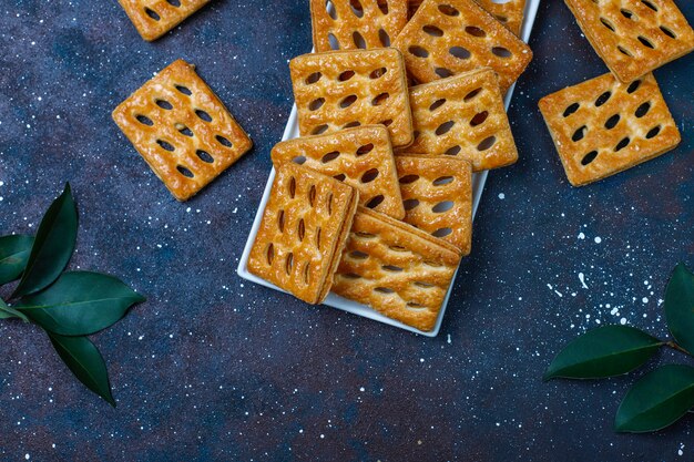 Heerlijke bladerdeeg cookies, bovenaanzicht