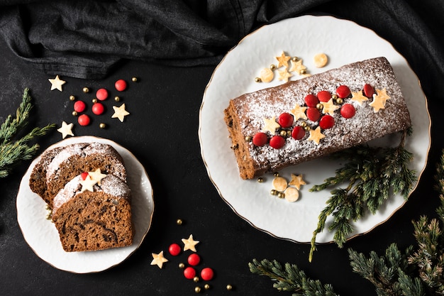 Gratis foto heerlijke cake voor kerstfeest