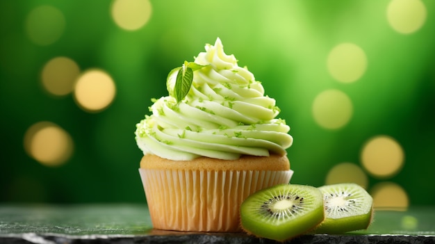 Gratis foto heerlijke cupcake met kiwi