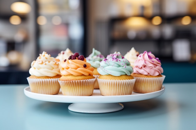 Gratis foto heerlijke cupcakes met fruit