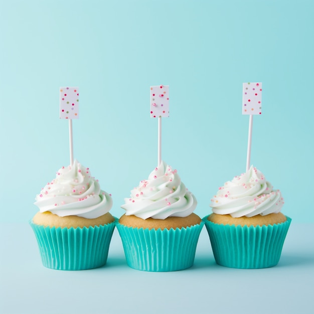 Gratis foto heerlijke cupcakes met hagelslag