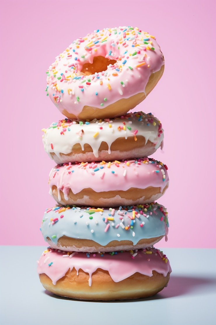 Gratis Foto heerlijke donuts met topping arrangement