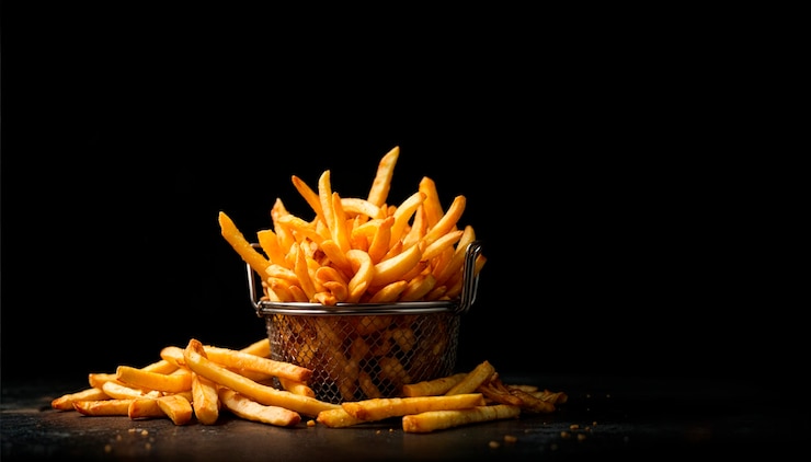 Gratis Foto heerlijke frietjes in de studio.