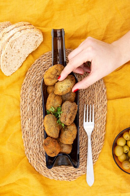 Heerlijke gefrituurde kroket samenstelling