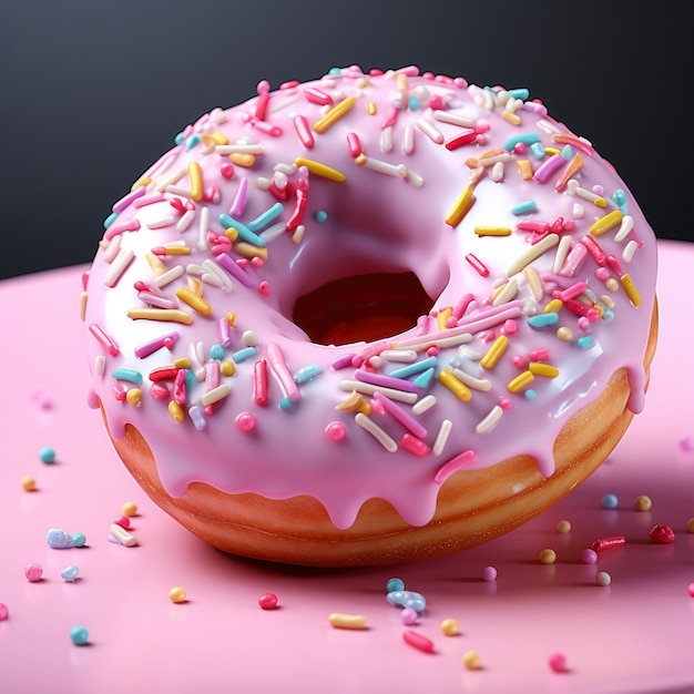 Gratis foto heerlijke geglazuurde donut