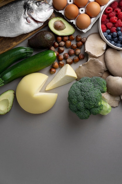 Gratis foto heerlijke ingrediënten voor het keto-dieet