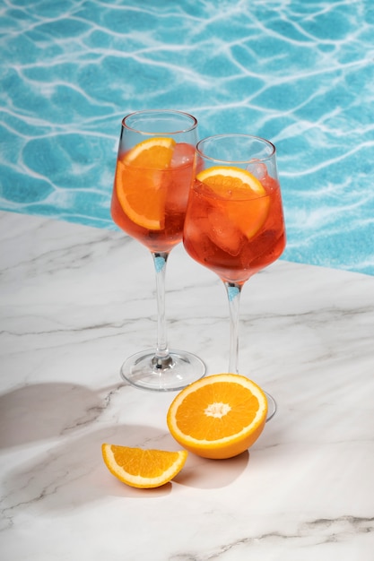 Heerlijke Italiaanse cocktail met realistische achtergrond