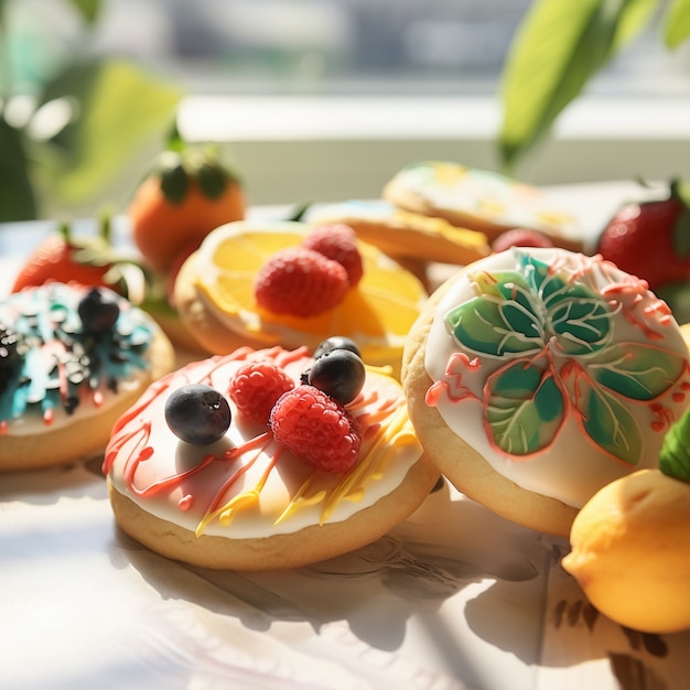 Gratis foto heerlijke koekjes arrangement