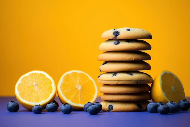 Heerlijke koekjes met bosbessen en citroenen