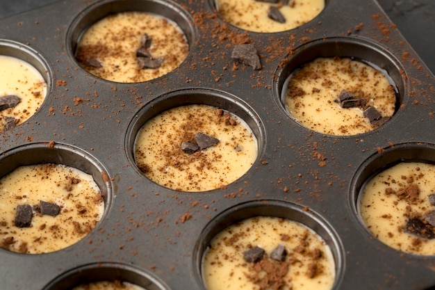 Gratis foto heerlijke muffins met chocolade